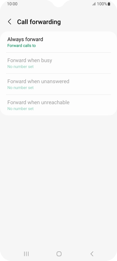 Press the required divert type. Press the required divert type.