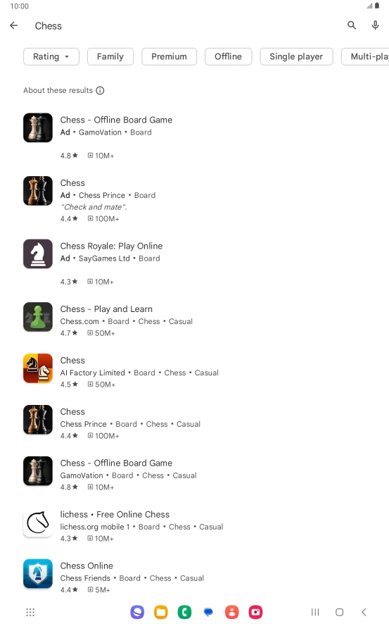 Press the required app.