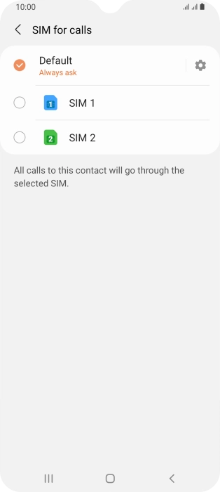 Press the required setting. Press the required setting.