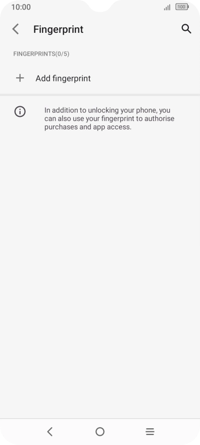 Press Add fingerprint.