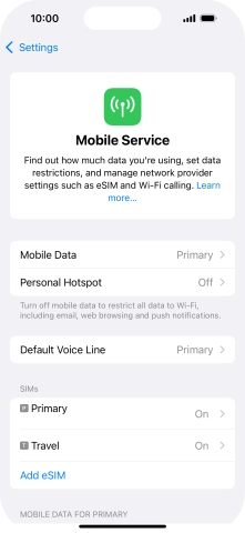 Press Mobile Data. Press Mobile Data.