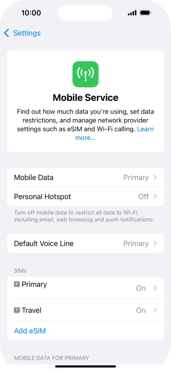 Press Mobile Data. Press Mobile Data.