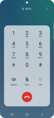 Press the end call icon. Press the end call icon.