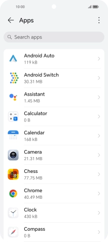 Press the required app.