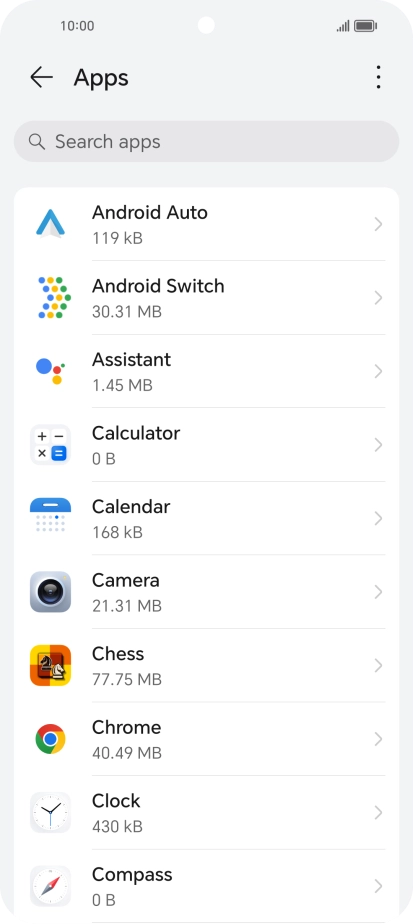Press the required app.