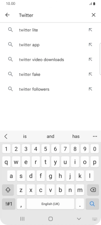 Key in Twitter and press the search icon.