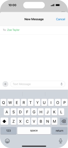 Press the microphone icon and say the required text.