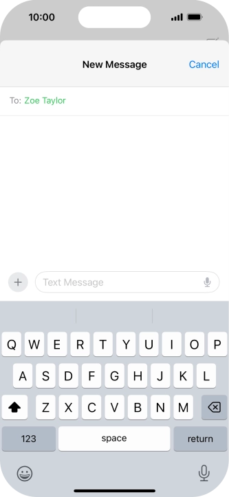 Press the microphone icon and say the required text.