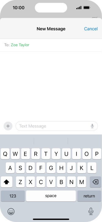 Press the microphone icon and say the required text.