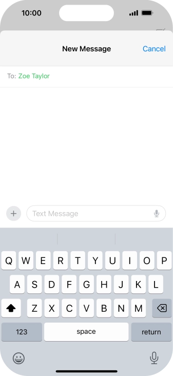 Press the microphone icon and say the required text.