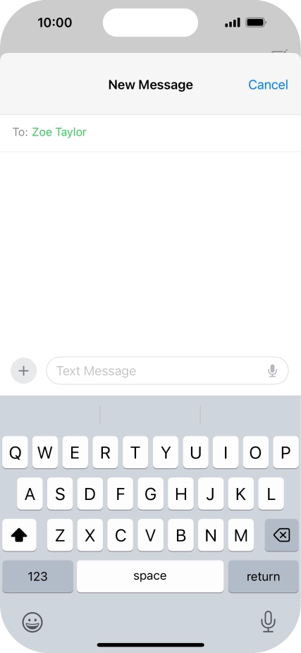 Press the microphone icon and say the required text.