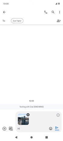 Press the send icon when you've finished your picture message.