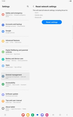 Press Reset settings.