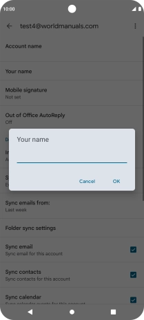 Key in the required sender name and press OK.