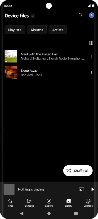 Press the required audio file.