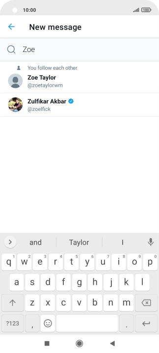 Key in the first letters of the recipient's name and press the required contact.