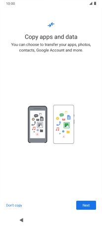 When this screen is displayed, your phone is ready to restore content from a Google One backup.