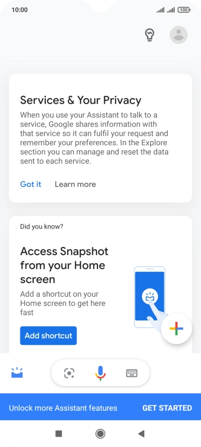 Press the profile icon.