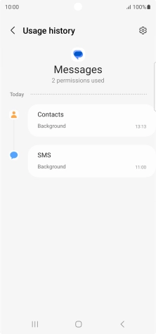 The app activity for the selected app is displayed.