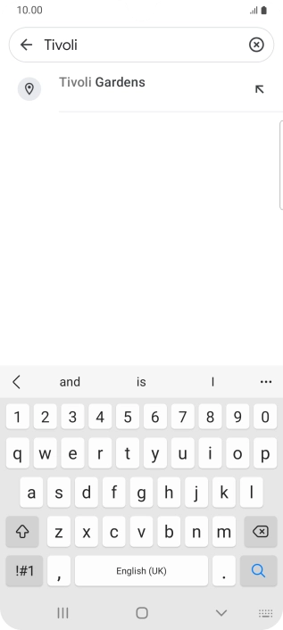 Press the required destination.