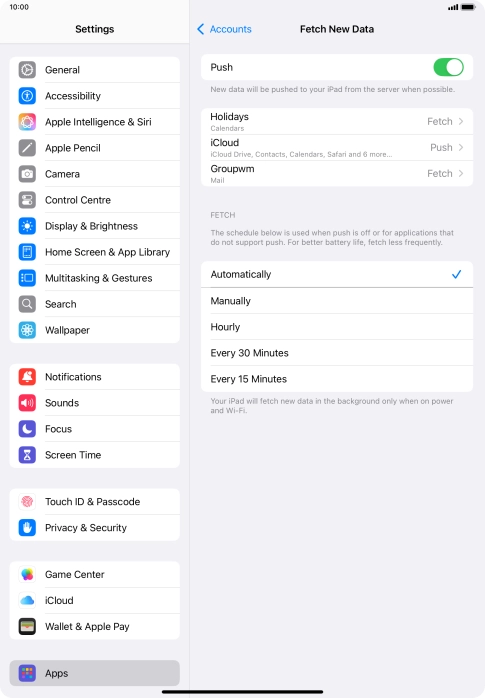 Press the indicator next to 