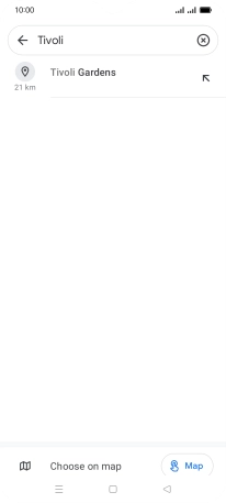 Press the required destination.