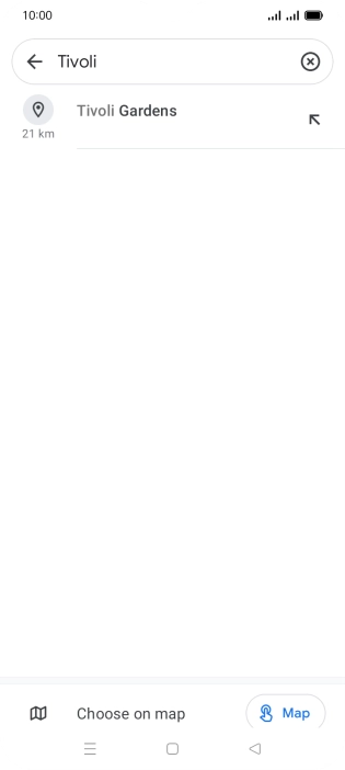 Press the required destination.