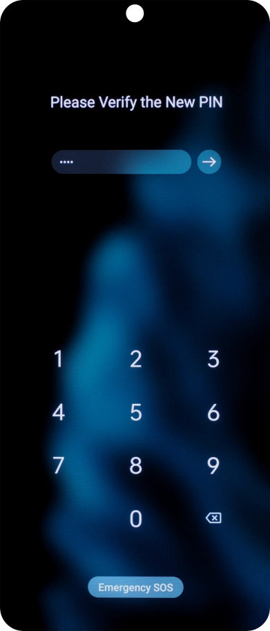 Key in the new PIN again and press arrow right.