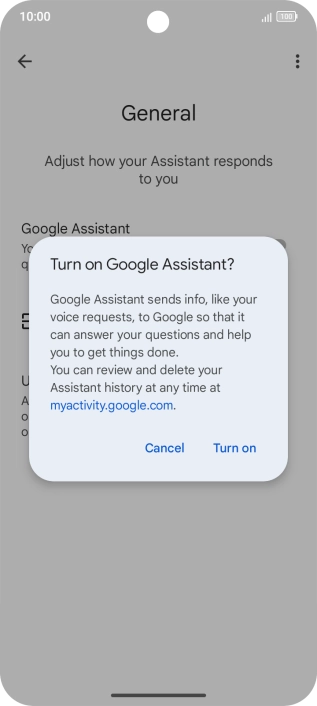 If you turn on the function, press Turn on. If you turn on the function, press Turn on.