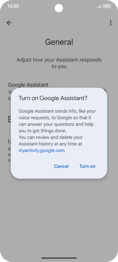If you turn on the function, press Turn on. If you turn on the function, press Turn on.