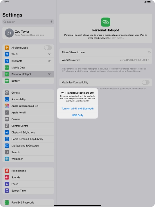 If Wi-Fi is turned off, press Turn on Wi-Fi and Bluetooth. If Wi-Fi is turned off, press Turn on Wi-Fi and Bluetooth.