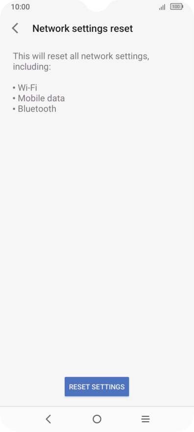 Press RESET SETTINGS.