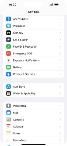 Press Face ID & Passcode.