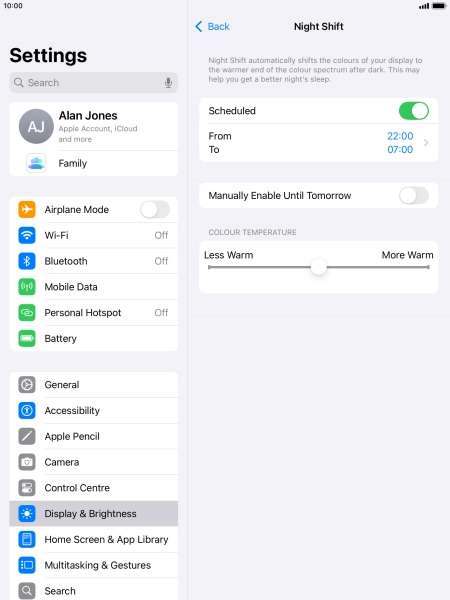 Press the indicator next to 