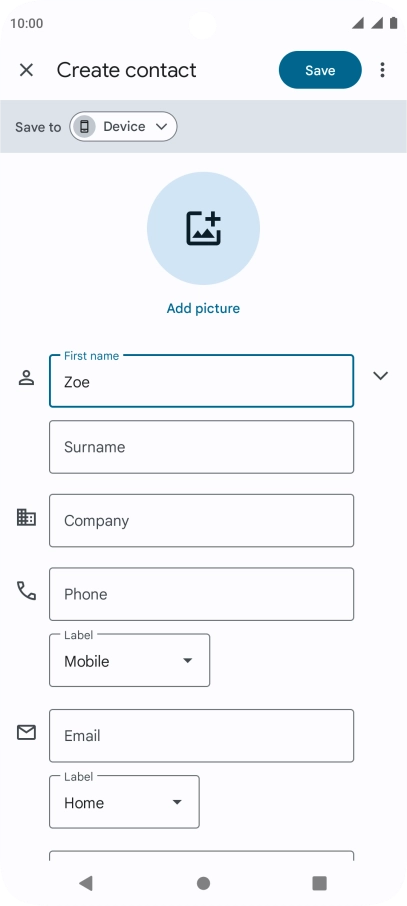 Press Surname and key in the last name.