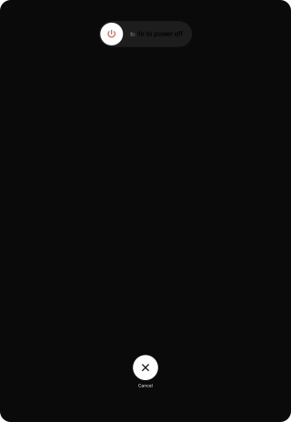 Press and drag the power off icon right.