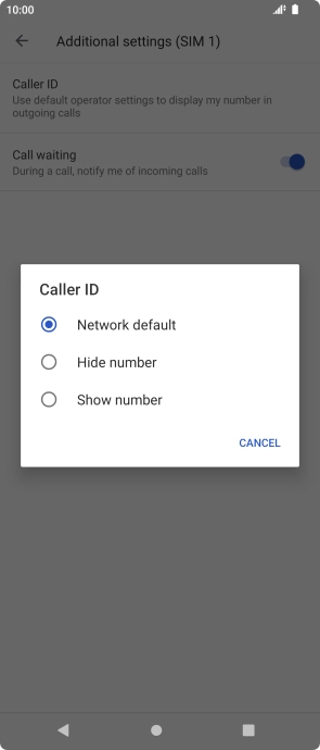Press Show number to turn on caller identification.
