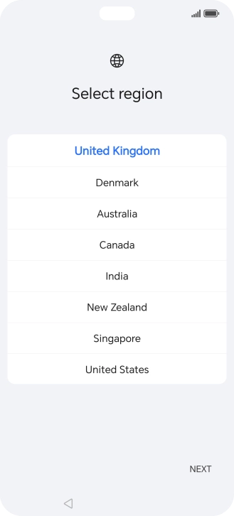 Press the required country or area.