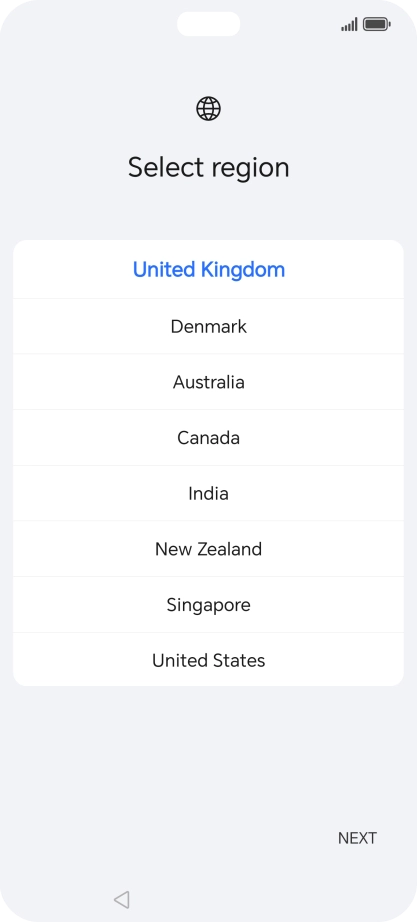 Press the required country or area.