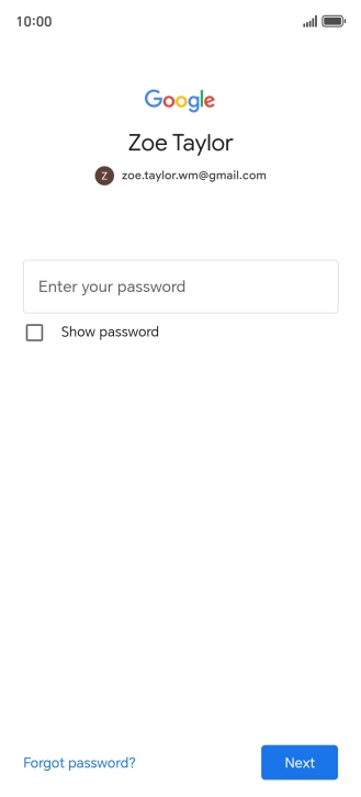 Press Enter your password and key in the password for your Google account. Press Enter your password and key in the password for your Google account.