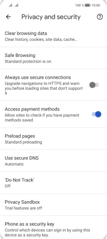 Press Clear browsing data.