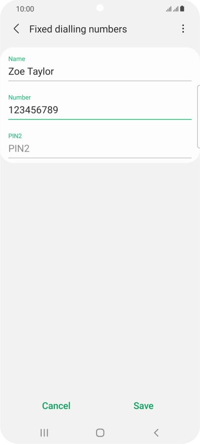 Press PIN2 and key in your PIN2. The default PIN2 is 1111.