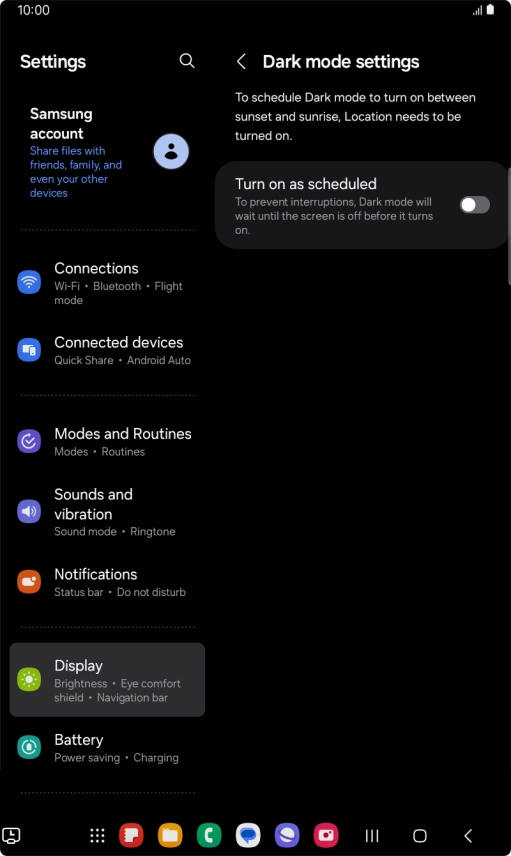 Press the indicator next to 