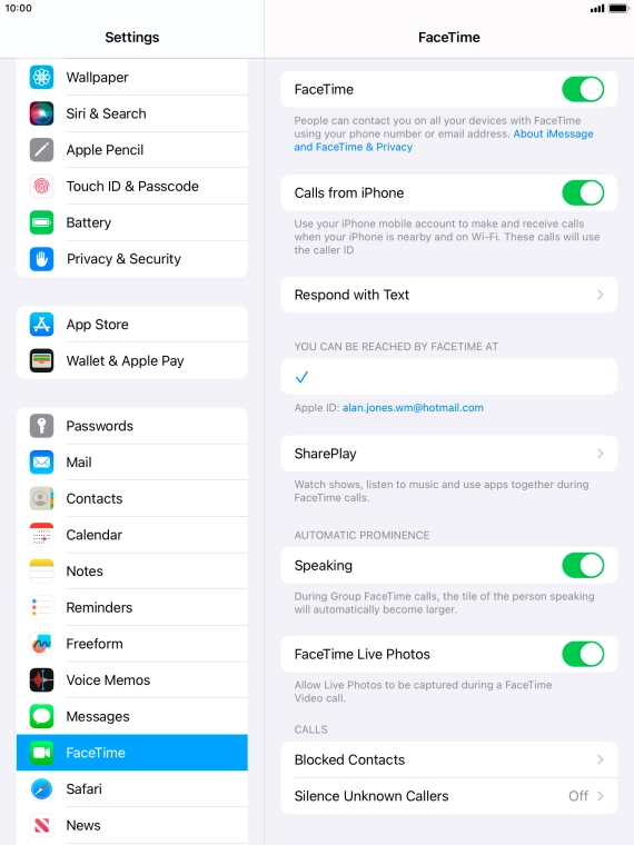 Press the indicator next to 