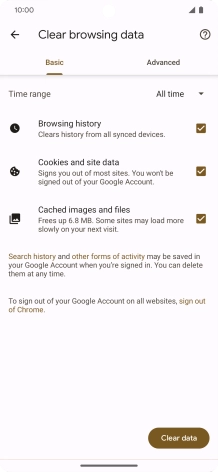 Press the fields next to the required data types.