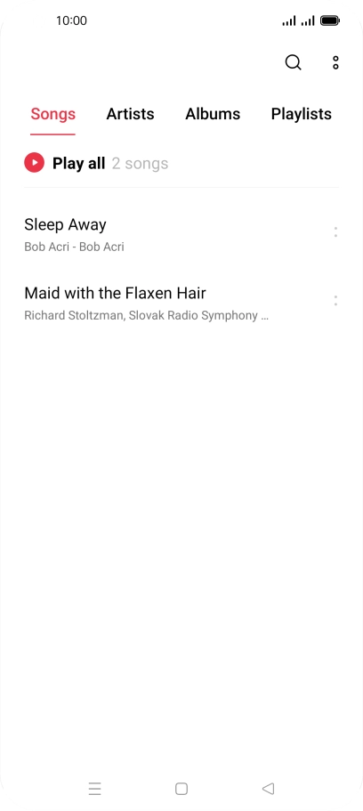 Press the required category and go to the required audio file.
