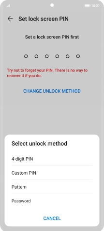 Press the required phone lock code and follow the instructions on the screen to create an additional phone lock code.