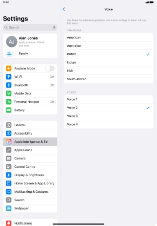 Press the required accent.