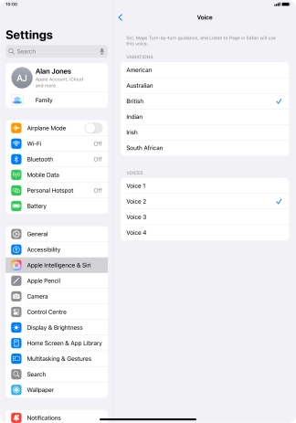 Press the required accent.