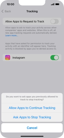 If you turn off the function, press the required setting.